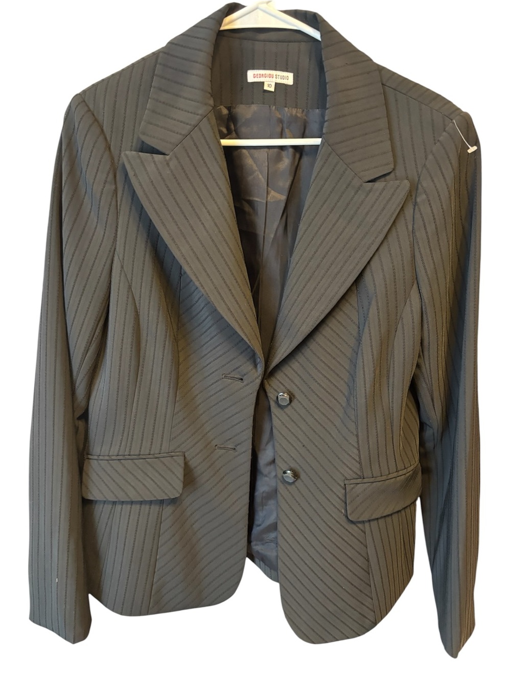 Georgio Studio Women's Gray Pinstripe Blazer